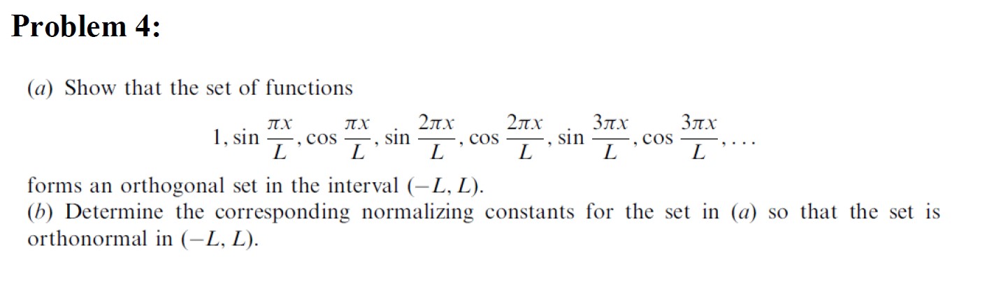 Solved (a) Show that the set of functions | Chegg.com