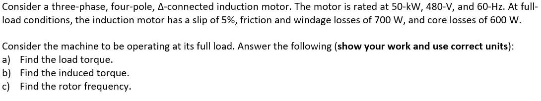 Solved Consider A Three Phase Four Pole A Connected Chegg Com