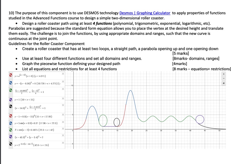 Solved 10) The purpose of this component is to use DESMOS | Chegg.com