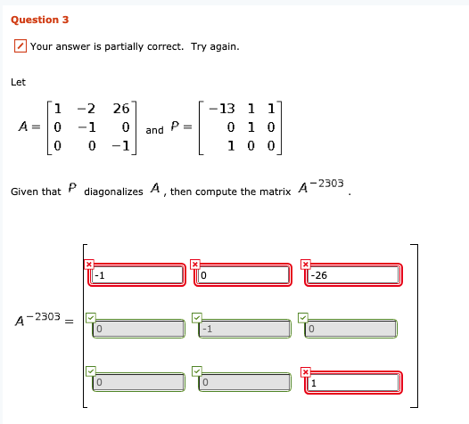 Solved Question 3 Your answer is partially correct. Try | Chegg.com