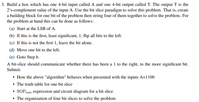 3. Build a box which has one 4-bit input called A and | Chegg.com