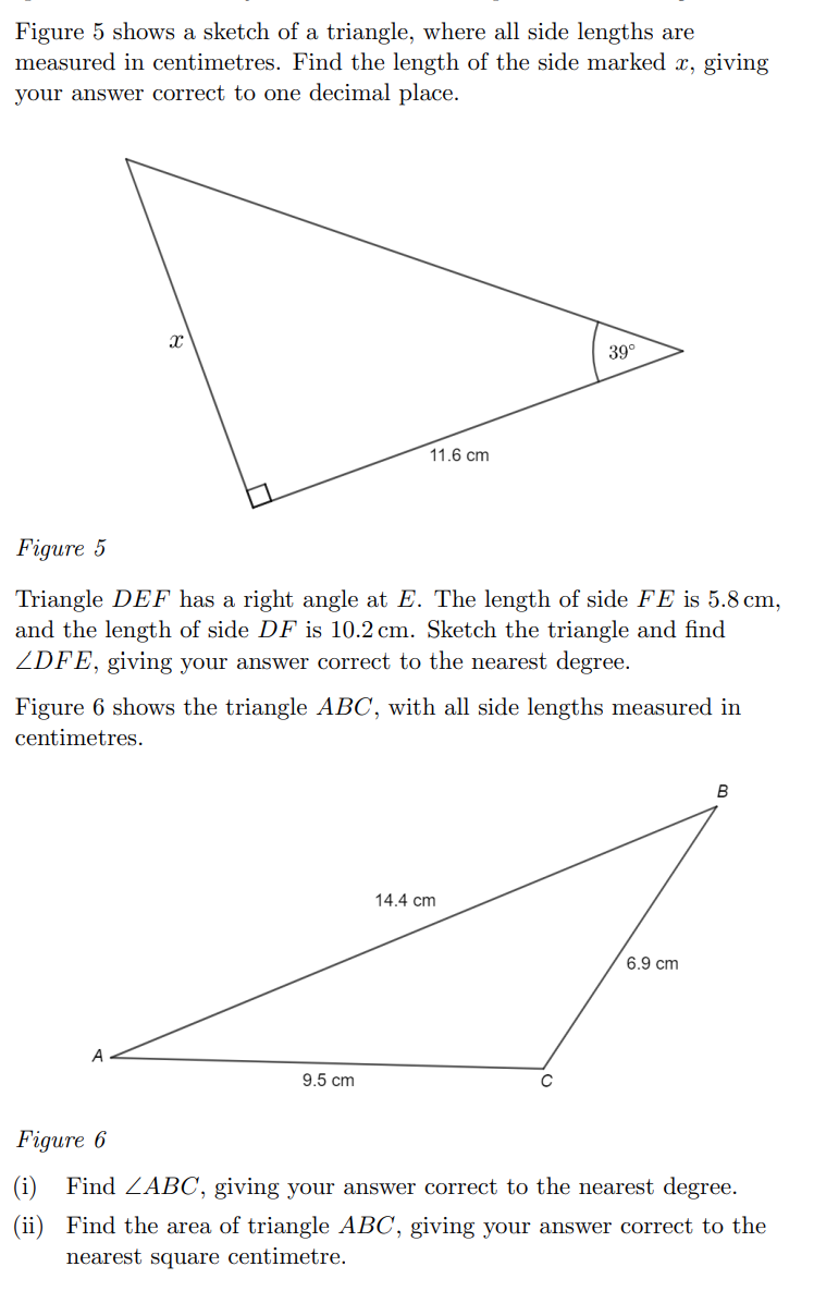 Solved Figure 5 shows a sketch of a triangle, where all side | Chegg.com