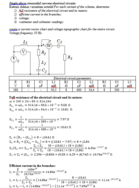 Solved Singlephose sinusoidal current electrical circuits. | Chegg.com