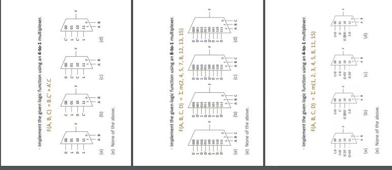 Solved - Implement the given logic function using an 4-to-1 | Chegg.com