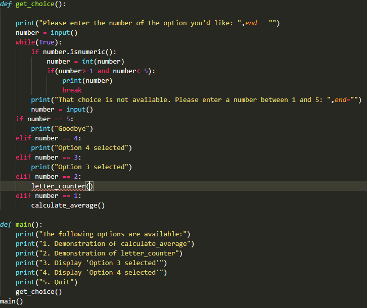 Solved Def Calculate_Average(): Numbers [] Sum1 = 0 For I In | Chegg.Com