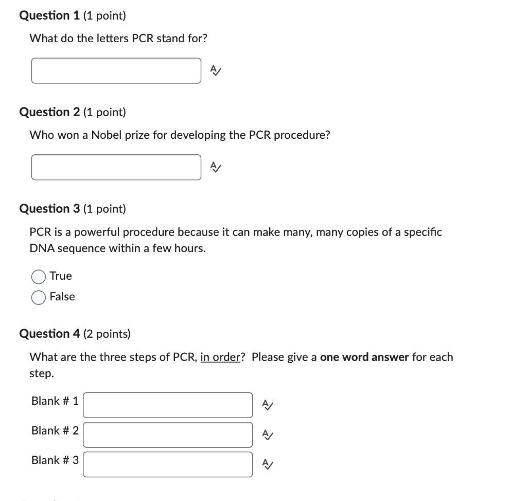Solved What do the letters PCR stand for? A Question 2 (1