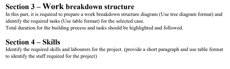 Solved Section 3 – Work breakdown structure In this part, it | Chegg.com