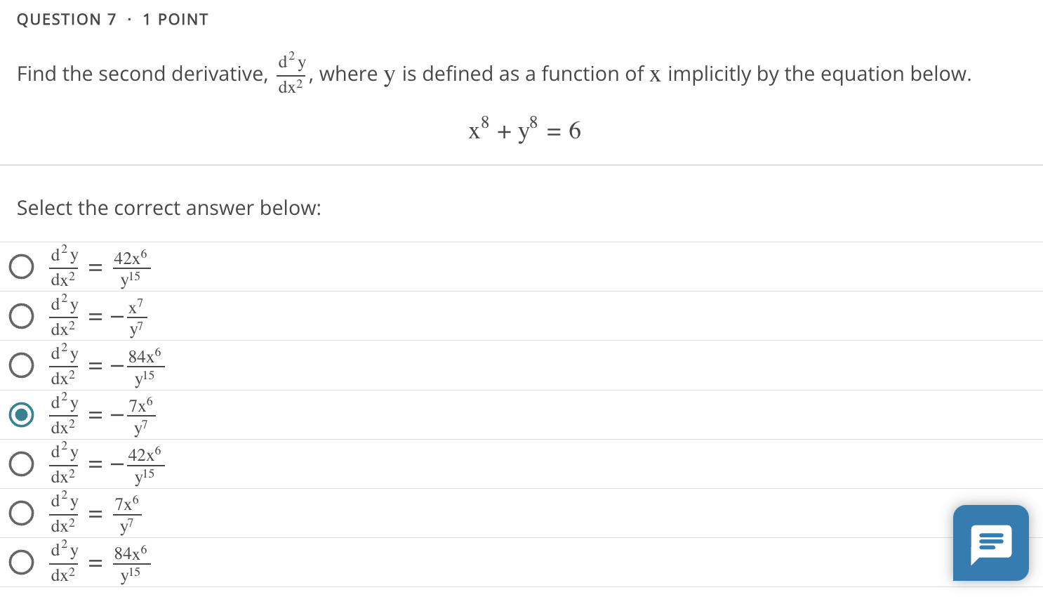 Solved Find The Second Derivative D2ydx2 Where Y Is 