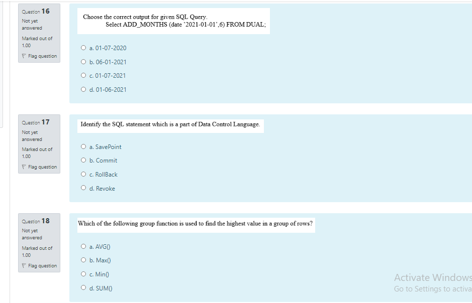 Solved Which of the following SQL statement is used to | Chegg.com