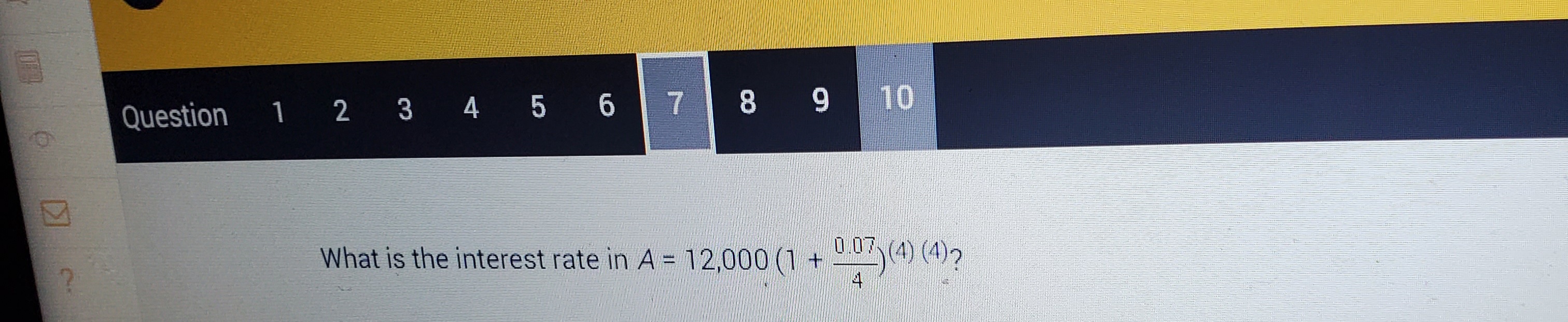 Solved A=12,000(1+40.07)(4)(4)? | Chegg.com