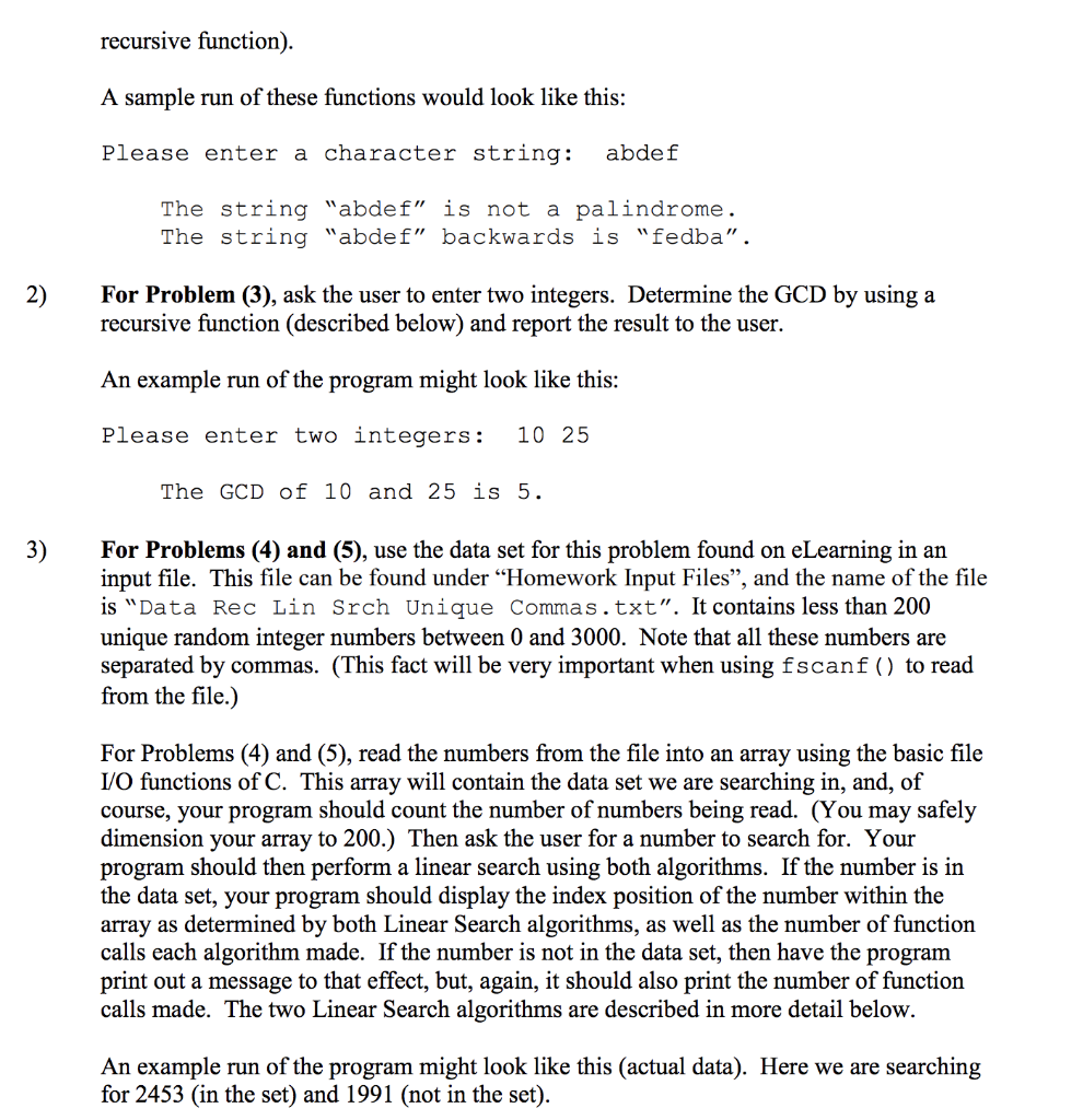 Solved Program 1 - Some General Recursive Algorithms As we | Chegg.com
