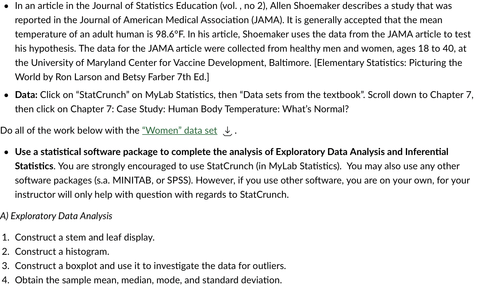Solved • In an article in the Journal of Statistics | Chegg.com