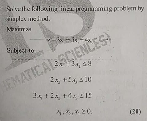 Solved Solve the following linear programming problem by | Chegg.com