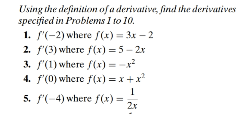 Solved Using the definition of a derivative, find the | Chegg.com