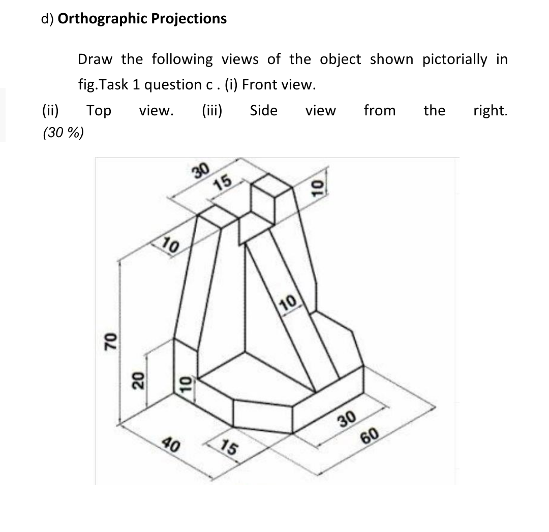 Solved Draw The Following Views Of The Object Shown | Chegg.com