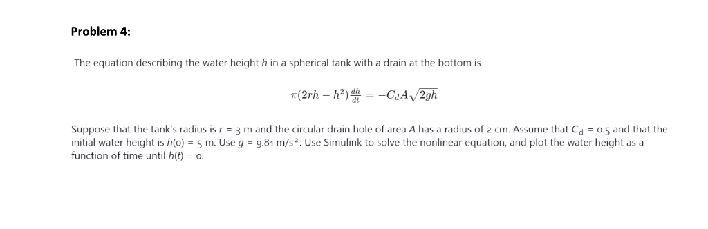 Solved USING MATLAB SIMULINK ONLY !!!! USING MATLAB | Chegg.com