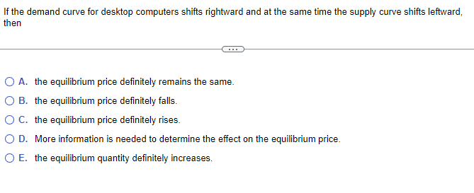If the demand curve for desktop computers shifts | Chegg.com