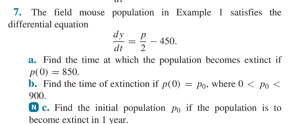 Solved 7. The field mouse population in Example differential | Chegg.com