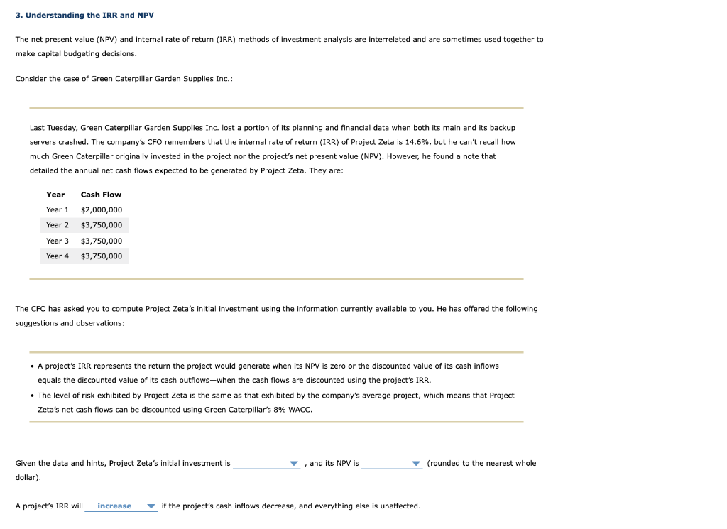 solved-3-understanding-the-irr-and-npv-the-net-present-chegg