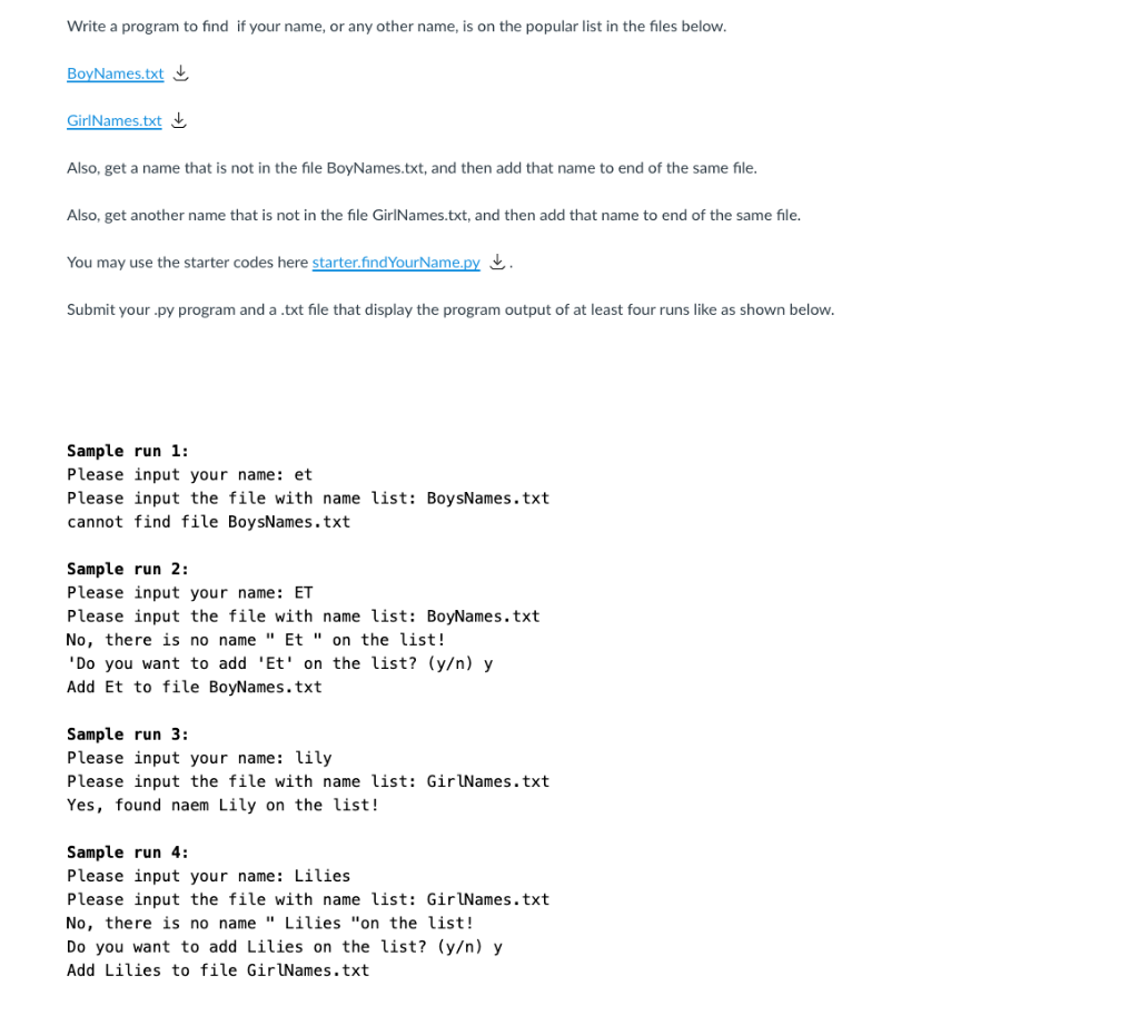 Solved Write a program to find if your name, or any other | Chegg.com