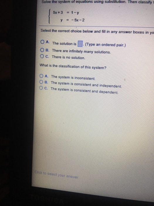 Solved Solve the system of equations using substitution. | Chegg.com