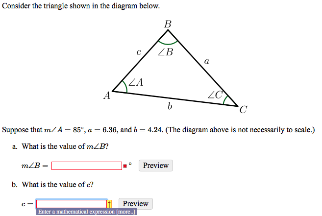 Solved Consider The Triangle Shown In The Diagram Below B ZB | Chegg.com