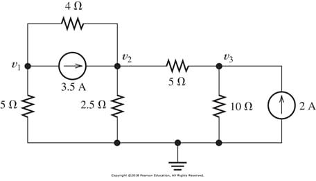 Solved Use node-voltage analysis to solve v1,v2 and v3. | Chegg.com