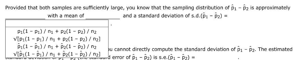 Solved 5. Sampling distribution for the difference between | Chegg.com