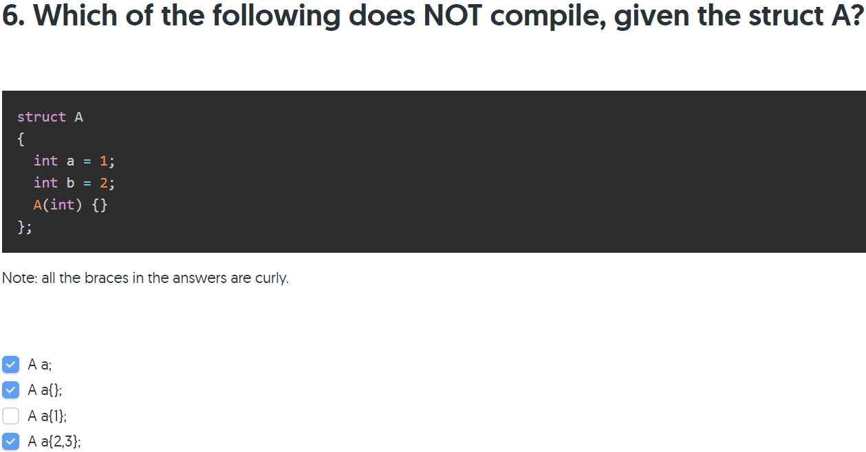 Solved 6. Which of the following does NOT compile, given the | Chegg.com