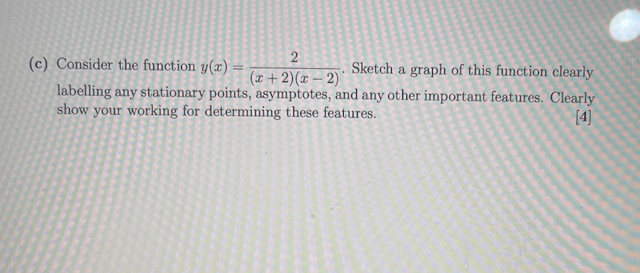 Solved (c) Consider The Function Y(x)=(x+2)(x−2)2. Sketch A 