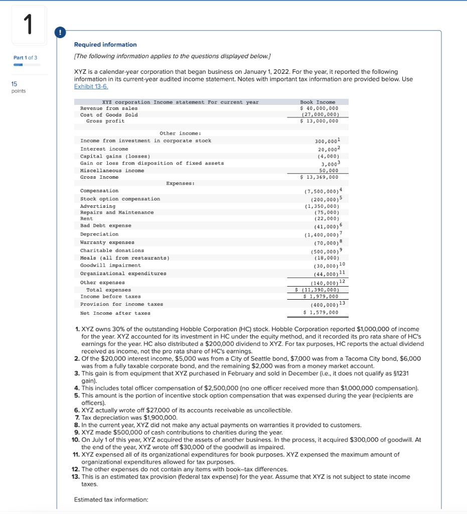 Required information [The following information | Chegg.com