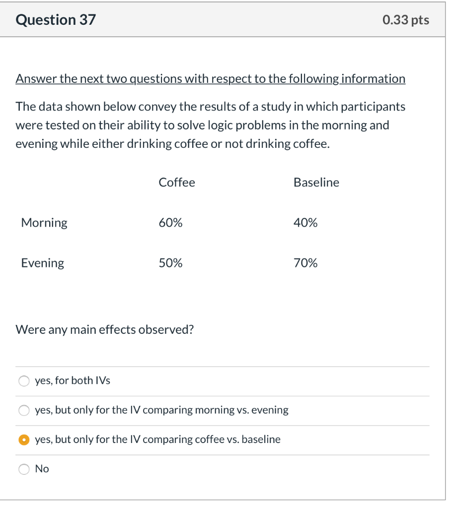 健康・医学 Answers to Everyday Questions Solved Question 37 0.33 pts Answer the next two questions