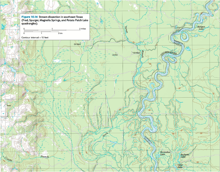 Water Stream Dissection Solved Figure 10.14 Stream dissection in southeast Texas | Chegg.com