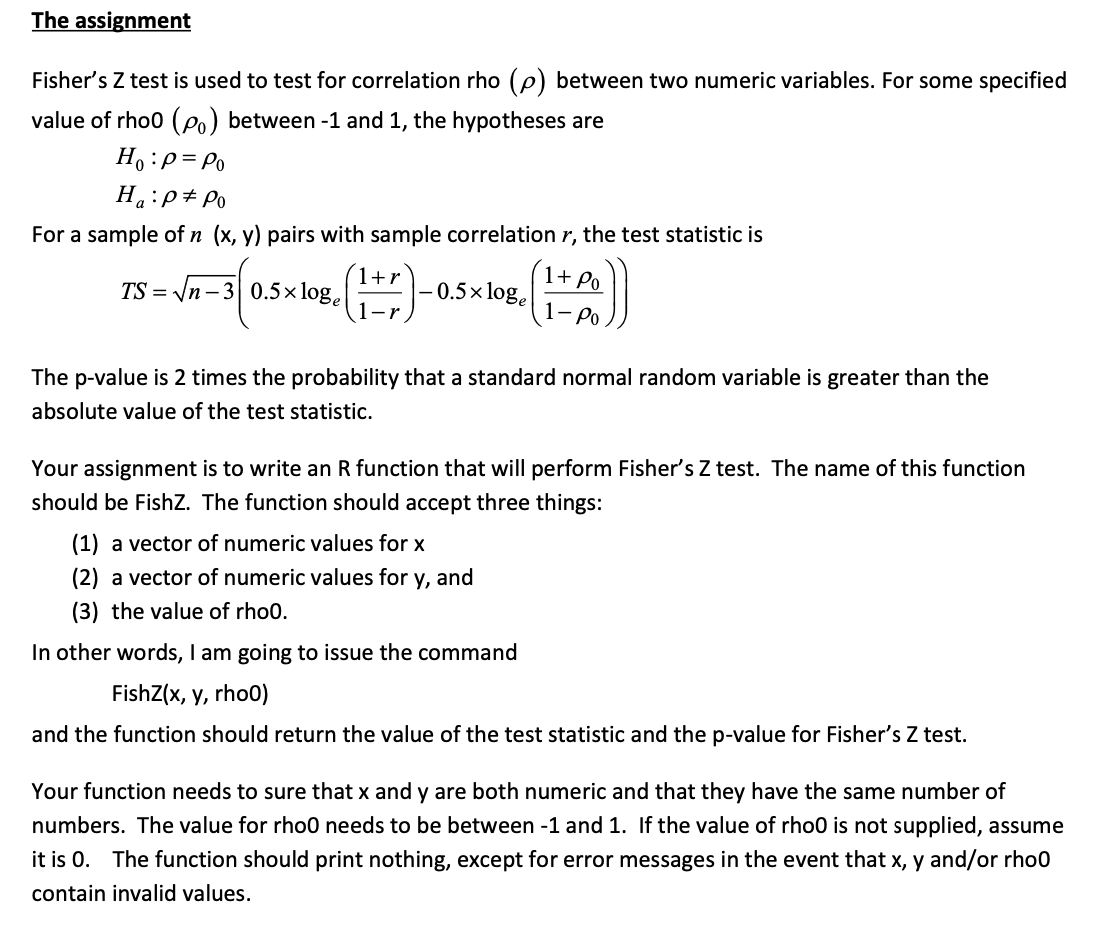 r assignment function