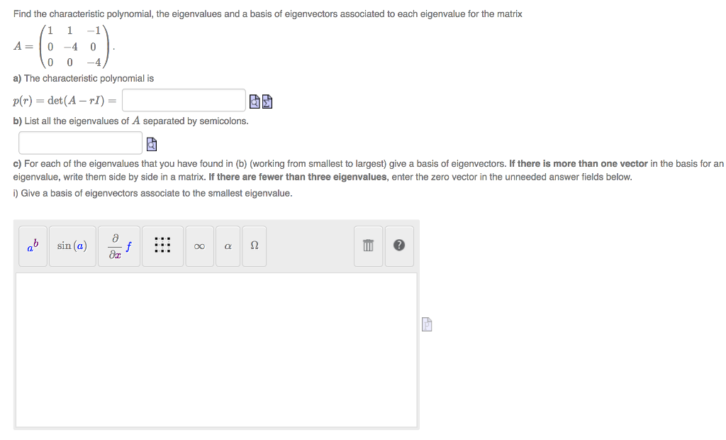 Solved Find The Characteristic Polynomial, The Eigenvalues | Chegg.com