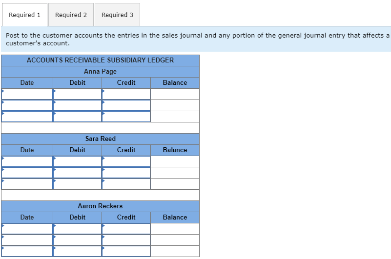 Solved Exercise 710 Posting to subsidiary ledger accounts;
