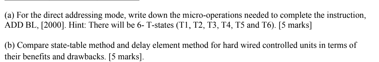 Solved (a) For the direct addressing mode, write down the | Chegg.com