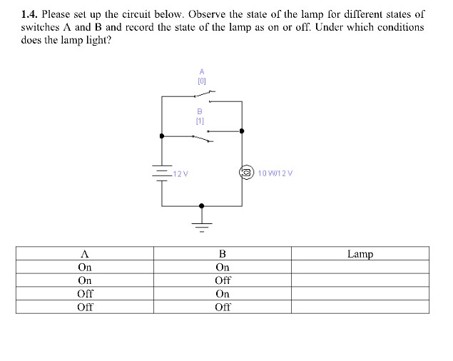 would the lamp light up in the circuit below explain your answer