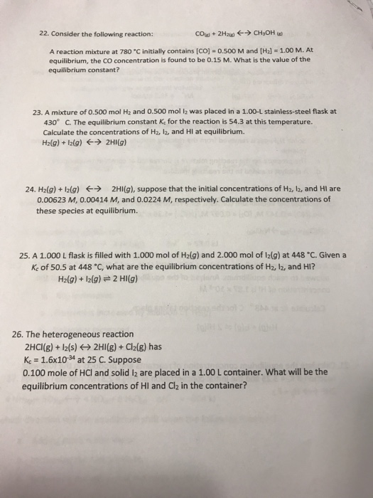 Solved Chemical Equilibrium Questions 1. For the Haber | Chegg.com