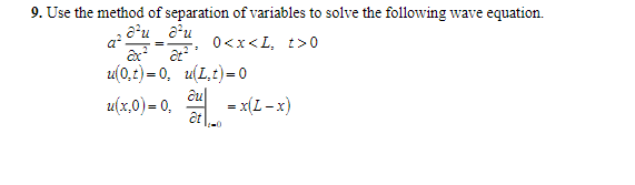 Solved 9. Use the method of separation of variables to solve | Chegg.com