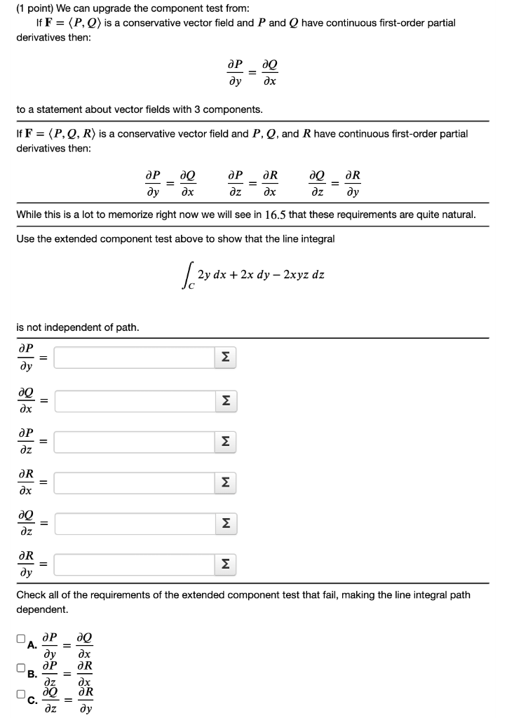 Solved (1 point) We can upgrade the component test from If