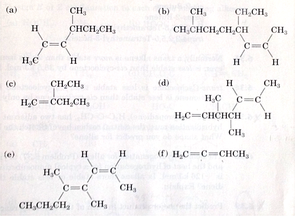 Solved (a) CH3 (b) CH CH.CH CH,CHCH,CH.CH H CHCH.CH СН3 C=C | Chegg.com