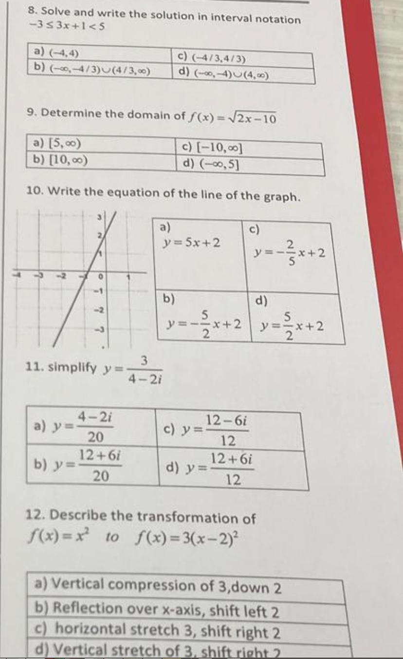 Solved 8. Solve and write the solution in interval notation | Chegg.com