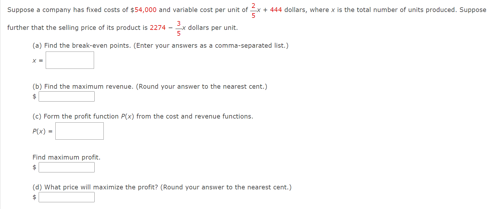 Solved 2 Suppose A Company Has Fixed Costs Of $54,000 And | Chegg.com