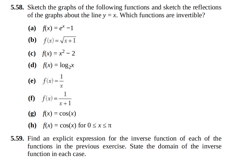Solved 5.58. Sketch the graphs of the following functions | Chegg.com