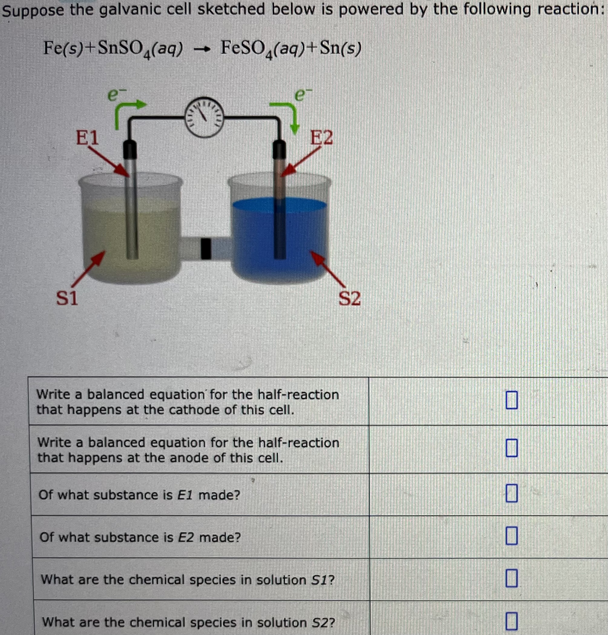 Solved Suppose the galvanic cell sketched below is powered | Chegg.com