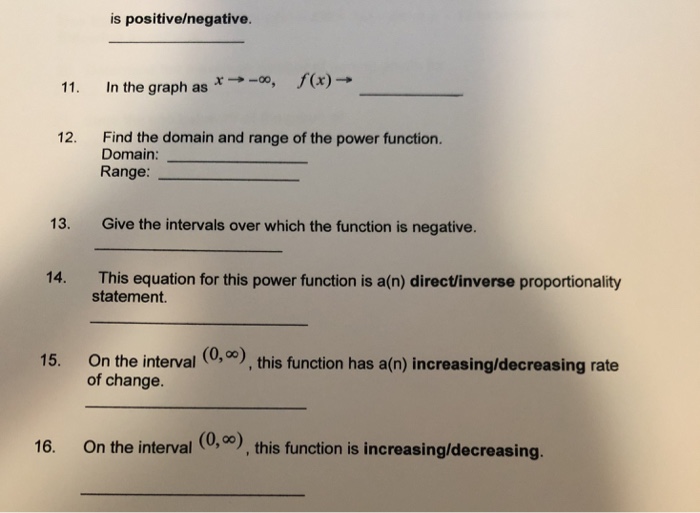 Solved Use the graph of the power function below to answer | Chegg.com