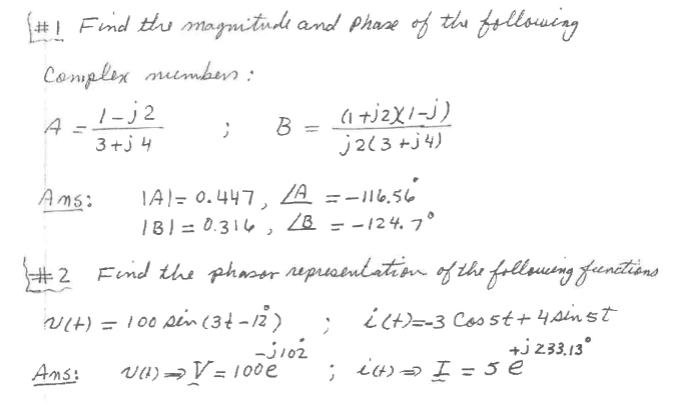 Solved (#! Find the magnitude and phase of the following | Chegg.com