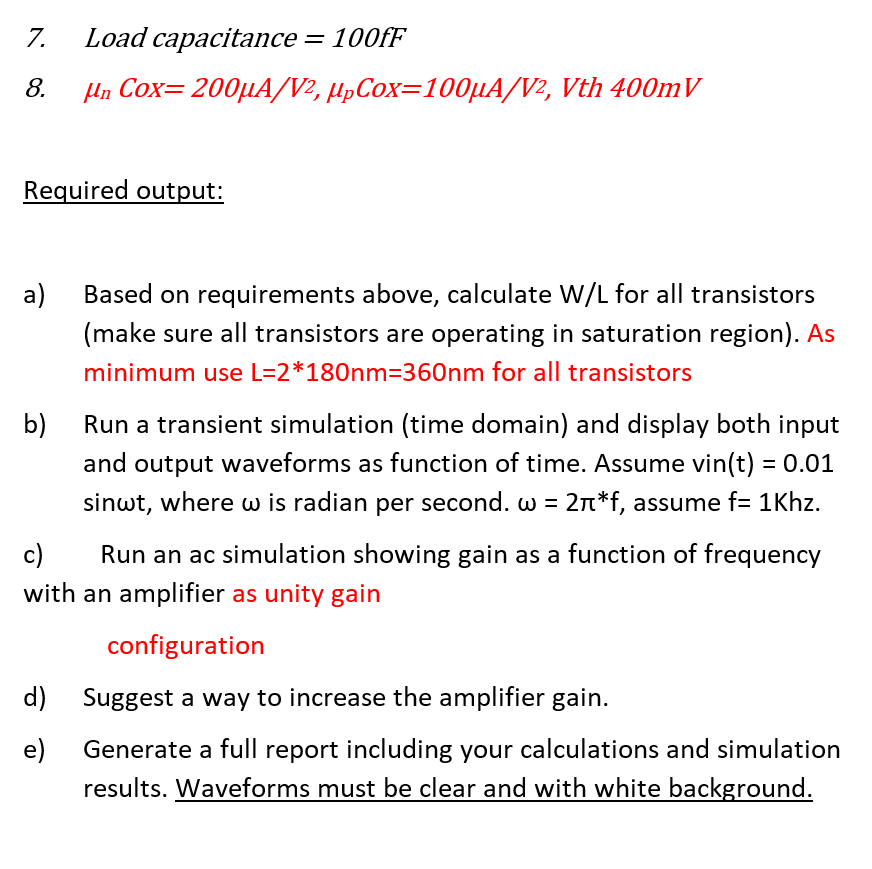 Solved Design Procedure For Two-Stage CMOS Opamp Design A | Chegg.com