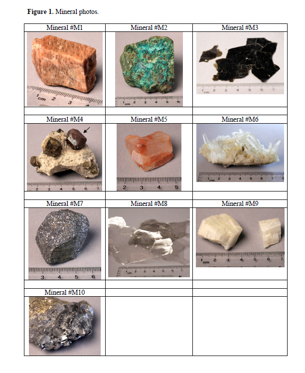 Solved Table 2. Write your answers in this table. Mineral | Chegg.com